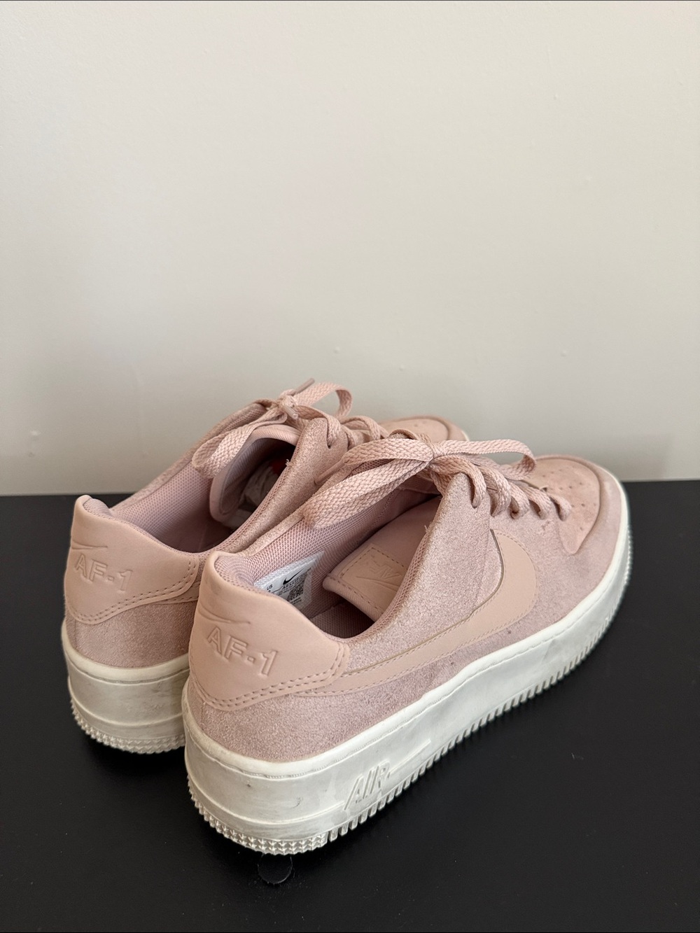 Nike Women's Blush Pink Suede Platform Sneakers - Picture 3 of 3